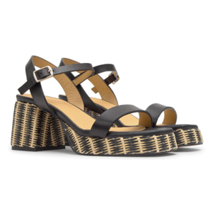 Sandalia Voramar con tacón en rafia 7 cm