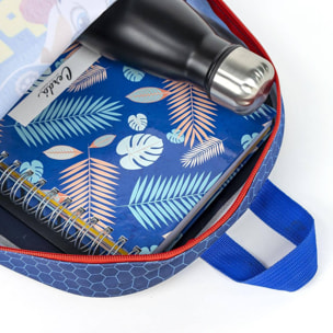 Mochila infantil escolar de la patrulla canina - color azul - 25x20x29 cm - fabricada en poliéster - con cierre de cremallera - estampado de chase y