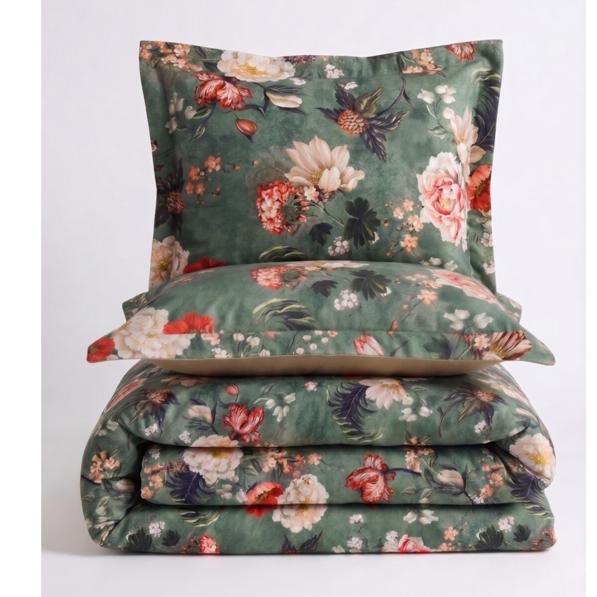 Parure housse de couette et taies oreiller 100% Satin de Coton imprimé