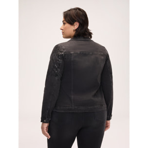 Fiorella Rubino - Chaqueta de denim con lentejuelas - Negro