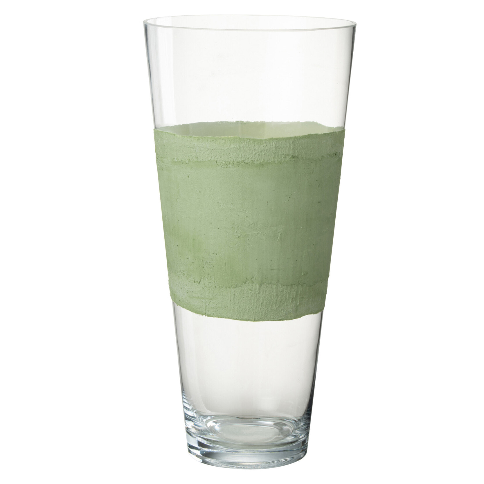 J-Line vase Delph - verre - transparent/vert - medium - 45 cm de hauteur