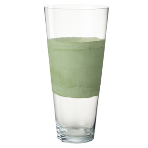 J-Line vase Delph - verre - transparent/vert - medium - 45 cm de hauteur
