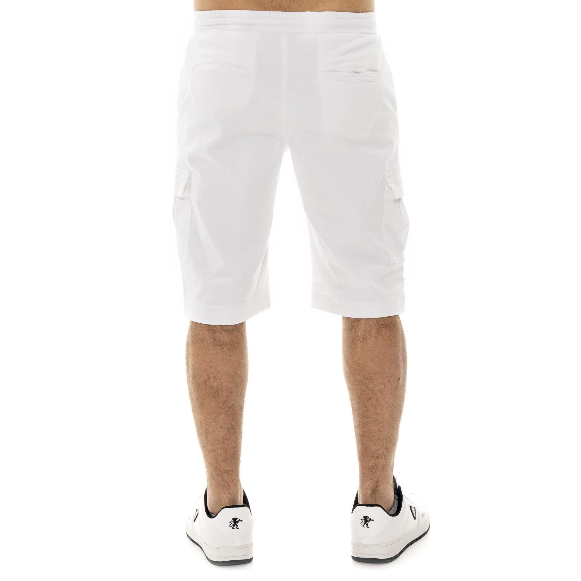 Pantalones cortos tipo bermuda cargo de sarga elástica Leone Easy para hombre