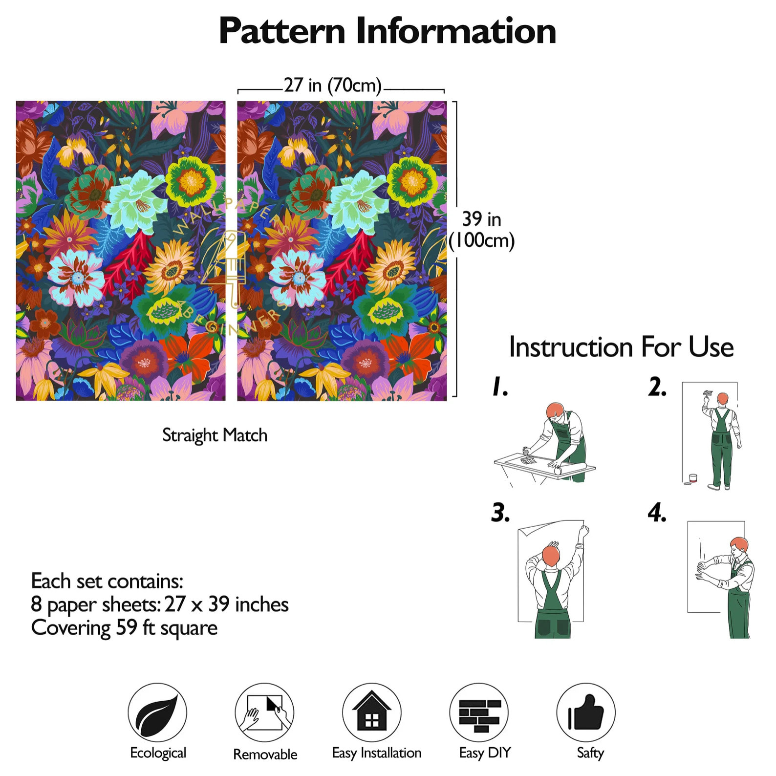 Carta da Parati Fantasia Floreale