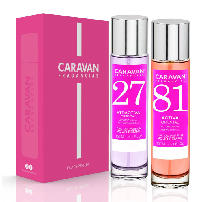 Caravan fragancias - caja de regalo con 2 perfumes: nº81 y nº27 de 150 ml, para mujer