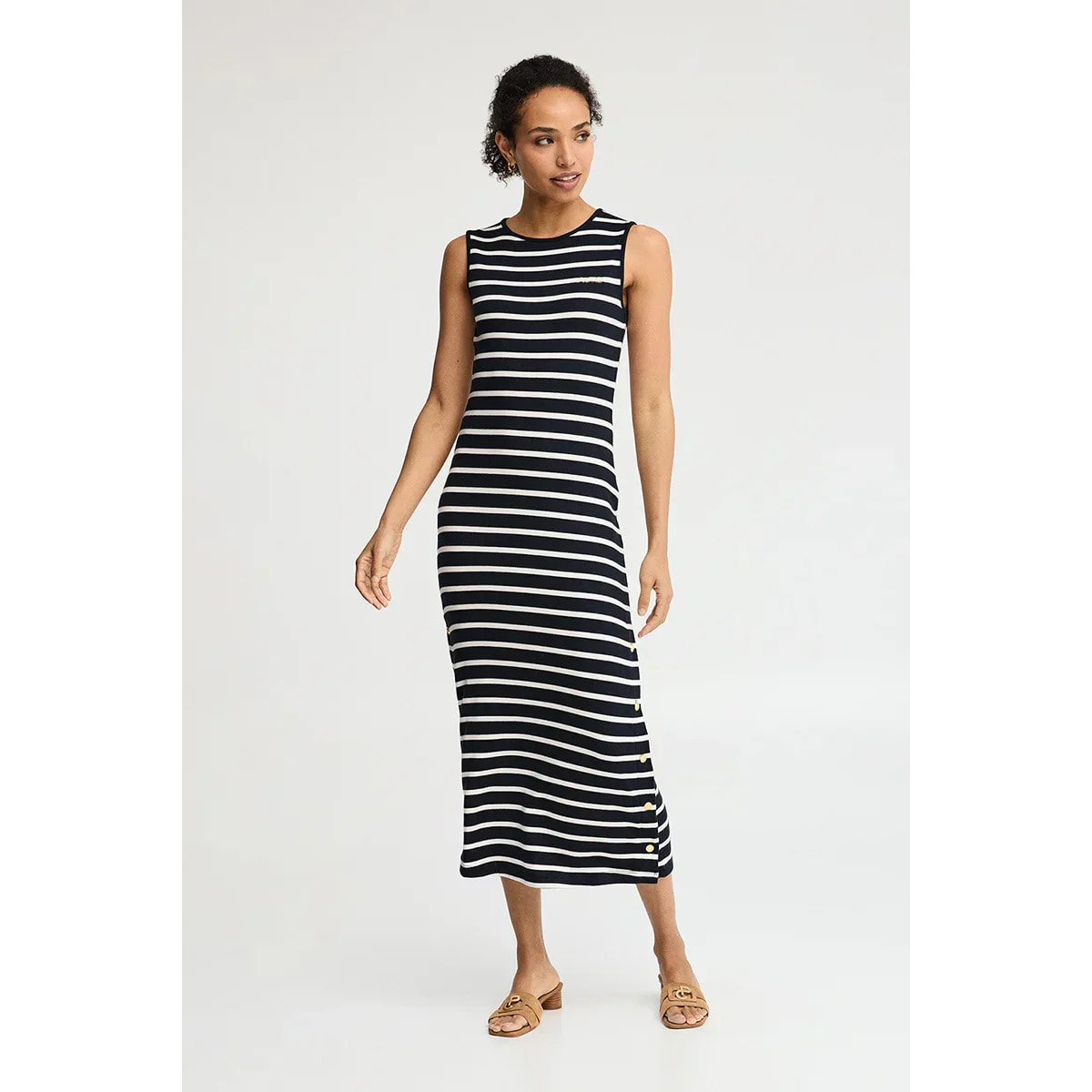 Vestito blu marino e bianco a righe con personalizzazione nautica Polo Club