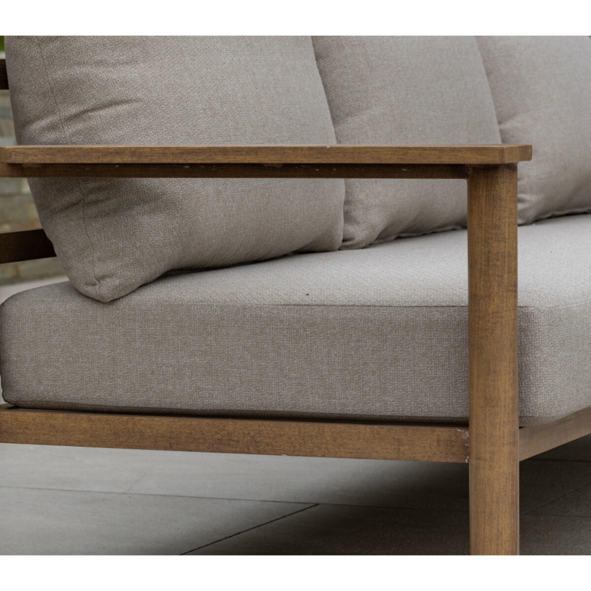 Salon de jardin en aluminium - 5 places - effet bois - AVIGNON