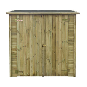 ABRI JARDIN BOIS ADOSSABLE LIPKI - 1.79 X 0.90 X 1.78/1.87 m