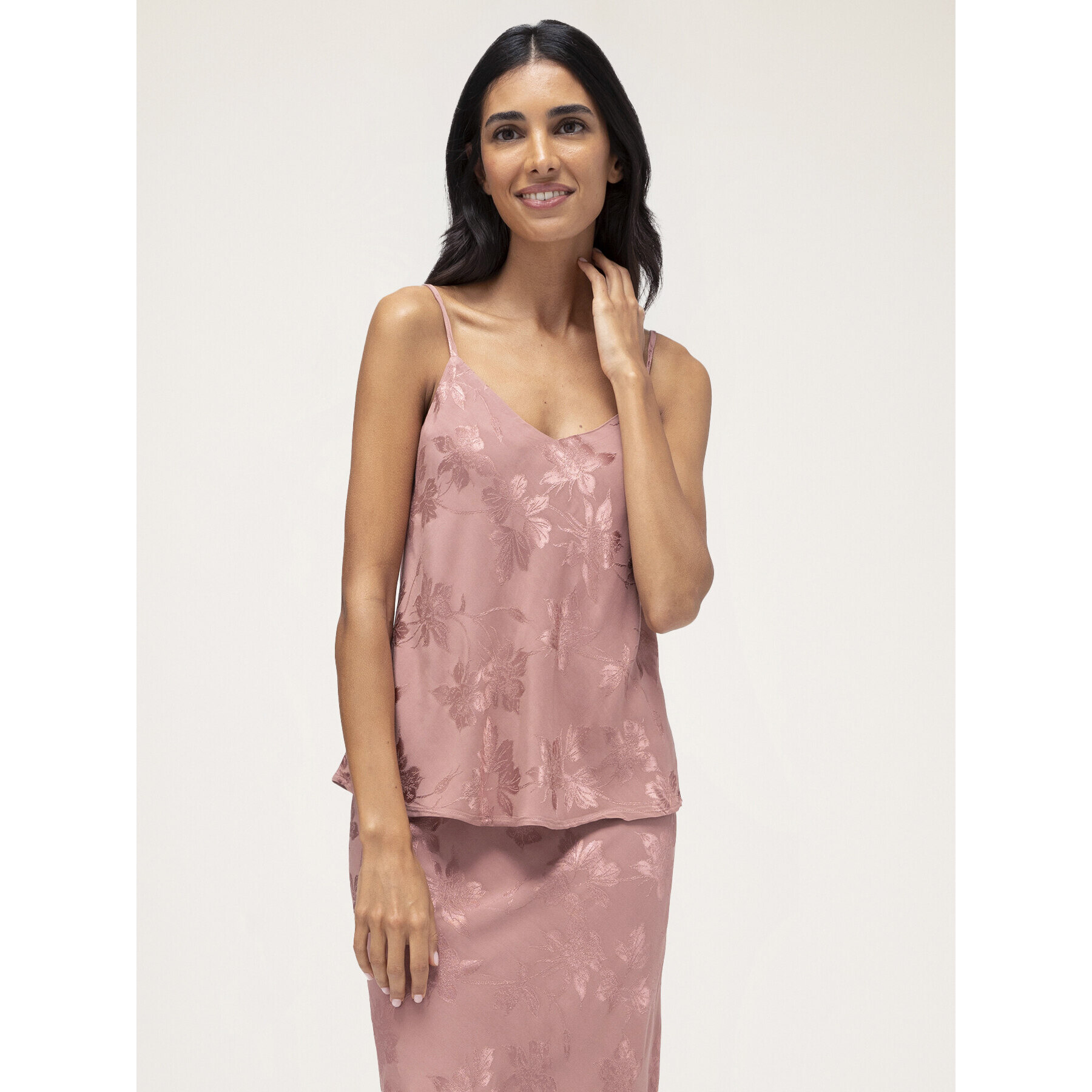 Motivi - Top de raso jacquard - Rosa