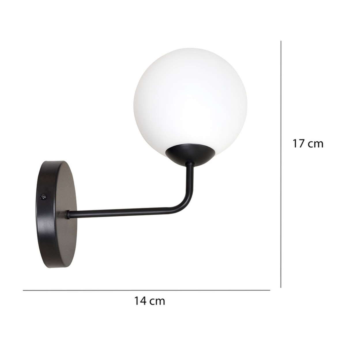 Lampada da parete PREGOS in metallo nero e vetro