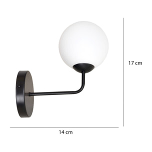 Lampada da parete PREGOS in metallo nero e vetro