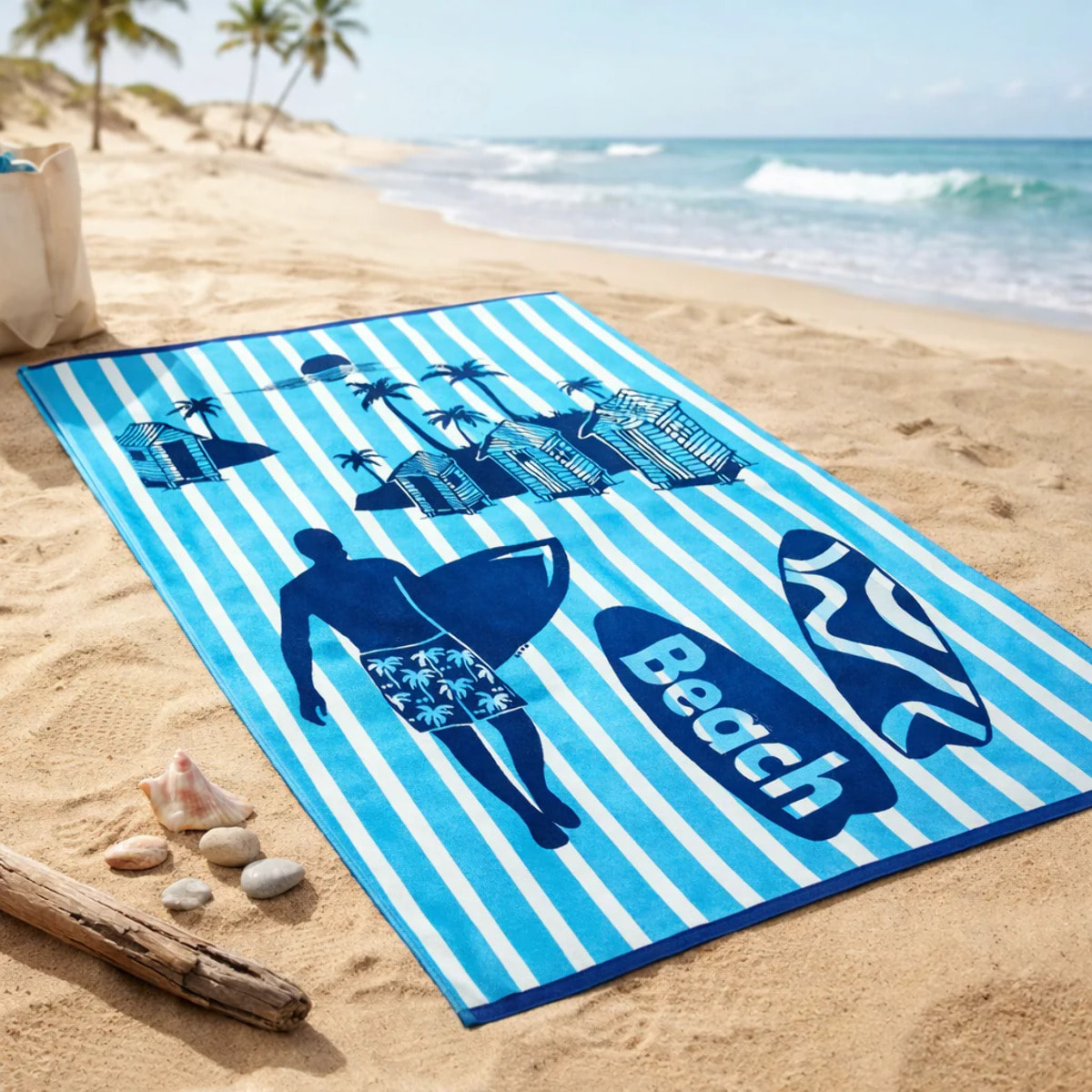 Serviette de plage L éponge velours Jacquard - Casuta - 400g/m²