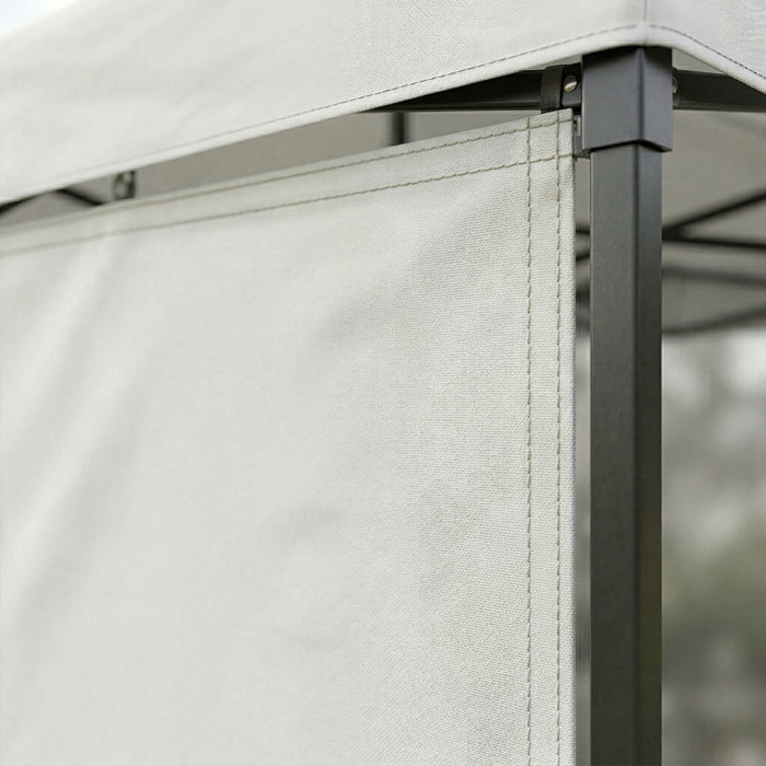 Telo Laterale Da 300X200H Cm Per Gazebo Da Giardino-Nero