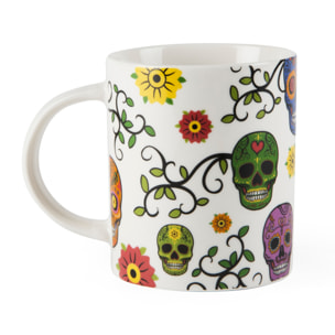 Set 4 Mug Excelsa – Calavera, New Bone China Multicolore