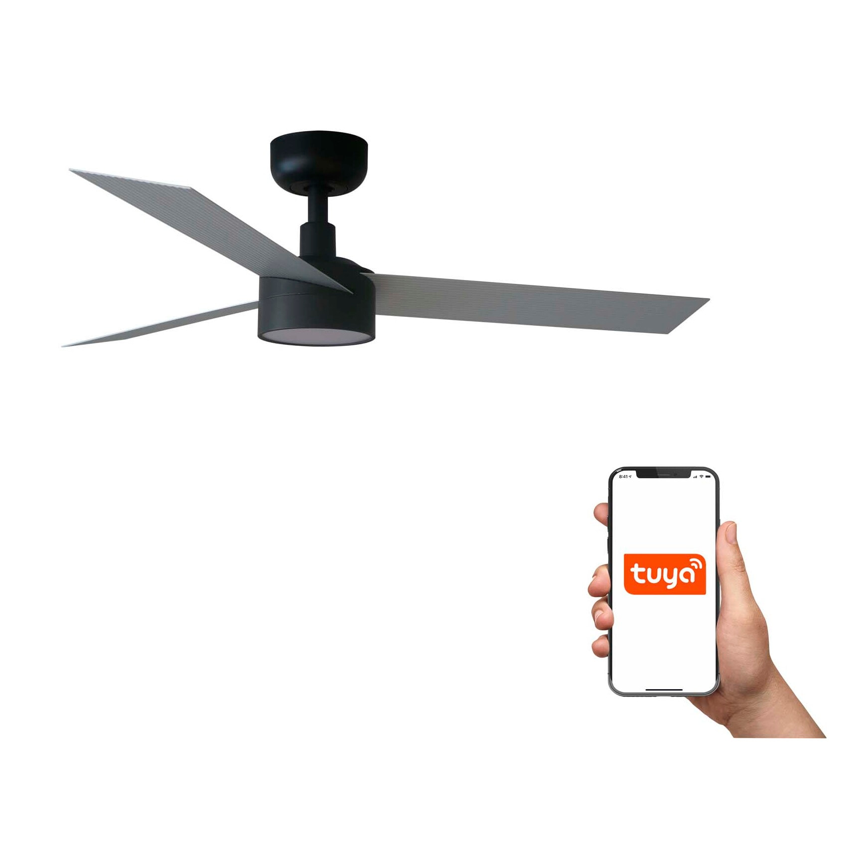 CRUISER S LED Ventilatore a soffitto nero/aluminium TUYA