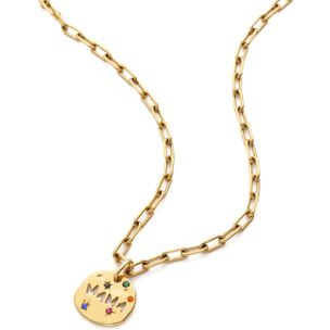 Pack Regalo Collar Long Chic y Charm Mamá Baño Oro