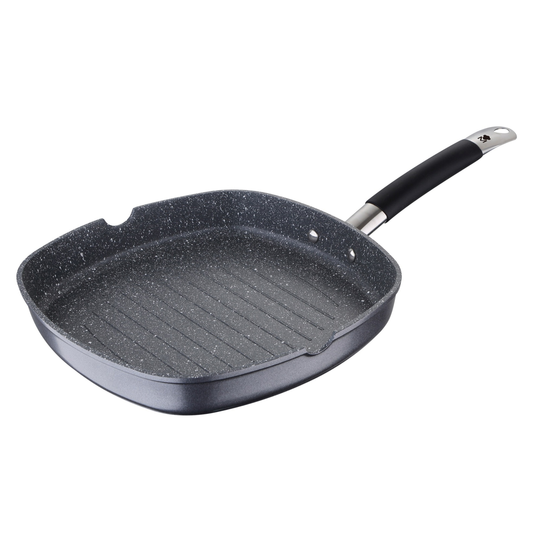 Juego de 2 Sartenes Ø20Ø24cm + Wok de Ø28cm + Sartén Grill 28x28x4,5cm en Aluminio forjado aptas para inducción color Gris MasterPRO