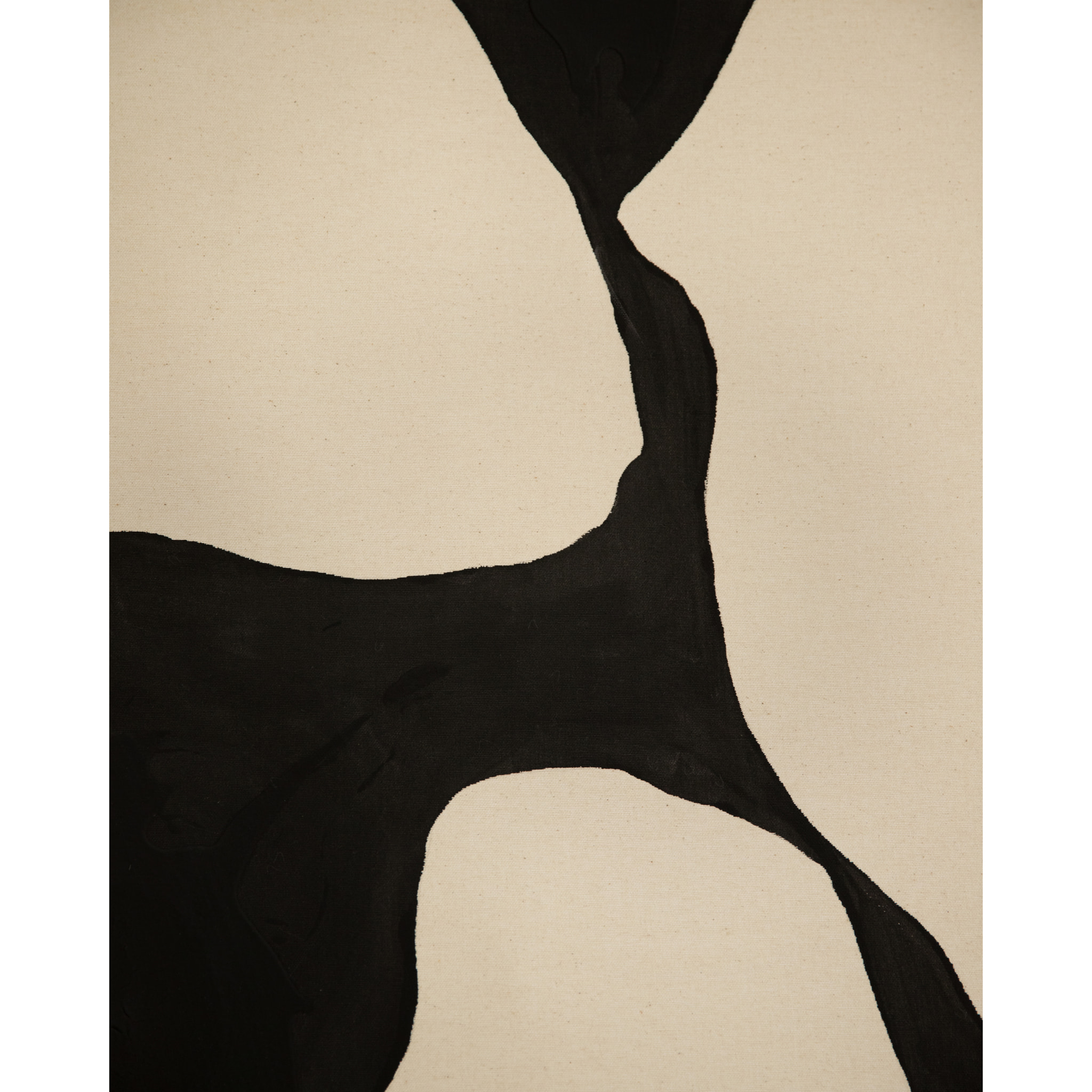 Tableau beige et noir décoratif sur coton avec cadre en bois peint à la main à la peinture à l'huile en différentes tailles