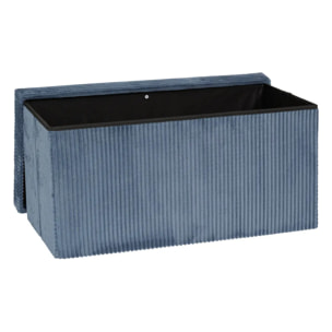 Pouf pliant Arum bleu encre 76x38cm