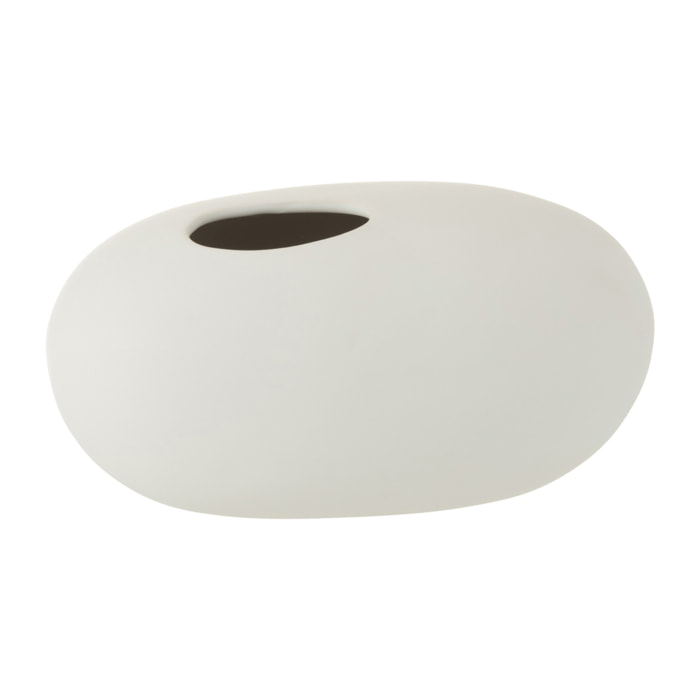 J-Line Vase Ovale - céramique - blanc mat - large - Ø 15 cm