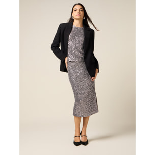 Oltre - Falda tubo de lentejuelas - Argento