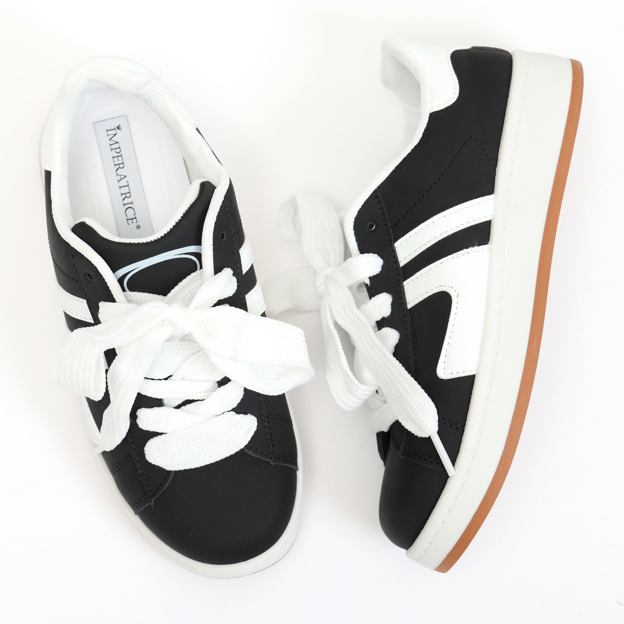 Sneakers in simil pelle bicolore