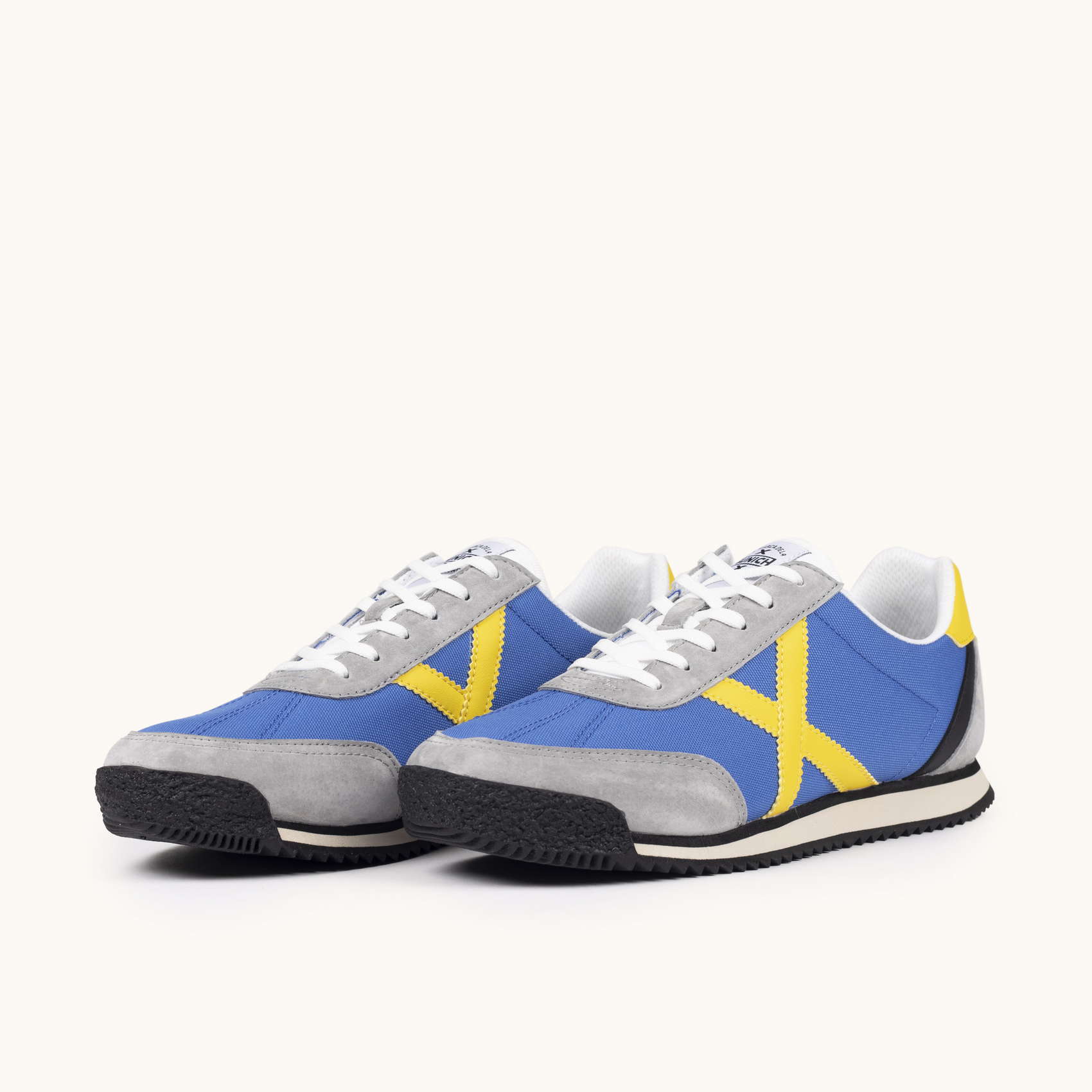 Zapatilla de Inspiración Retro años 70 en Azul y Gris MUNICH RIBER 12