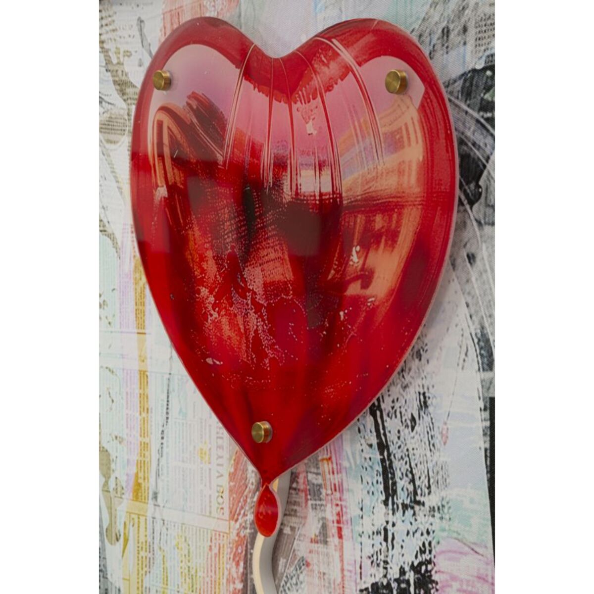 STAMPA C/LED SU TELA HEART CM 60X3,5X90 (APPLICAZIONE 3D ACRILICO)