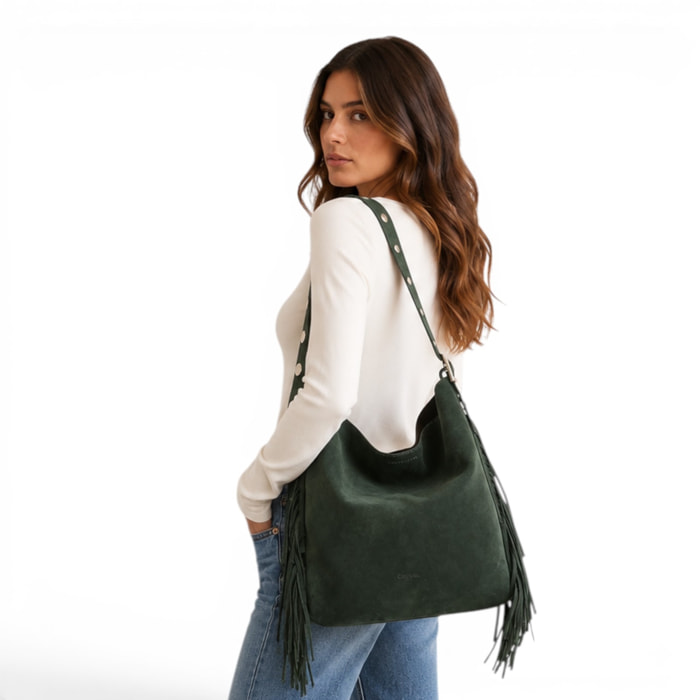 Borsa a Spalla Cheval Firenze Rose Verde Scuro