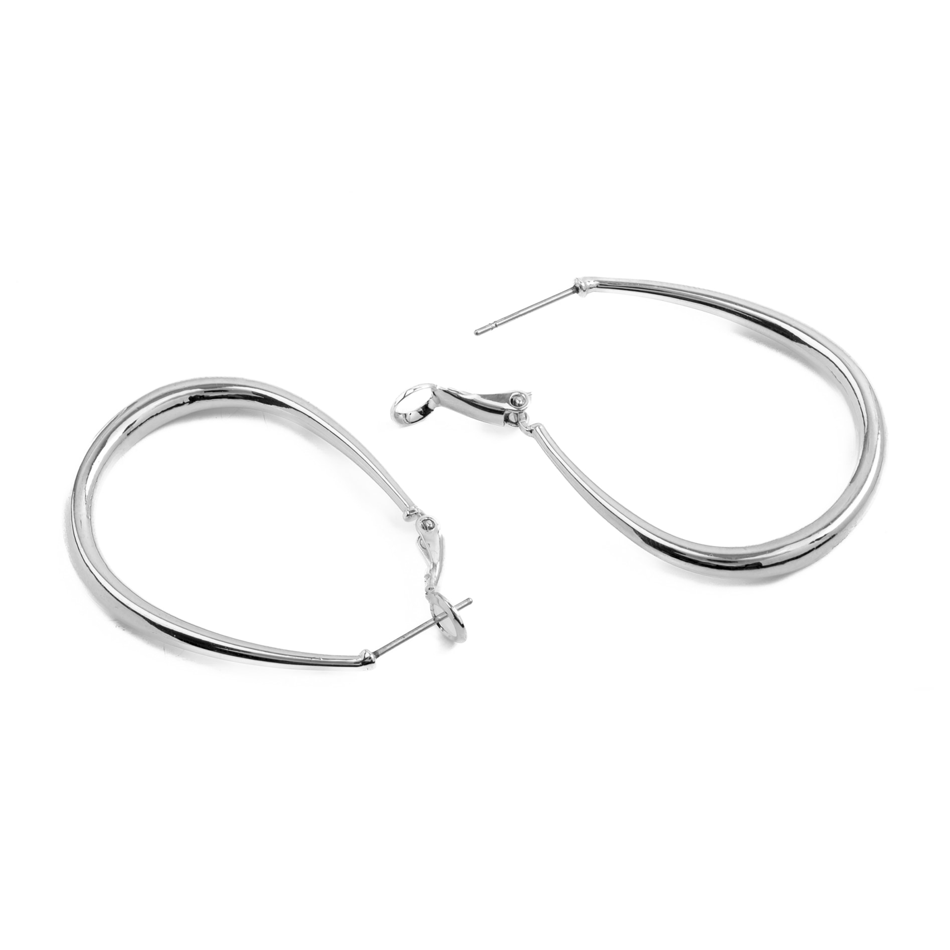 Pendientes de 47mm de diámetro acabado plata