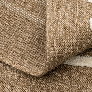 PALMA - Tapis aspect jute à motif géométrique en relief - Blanc