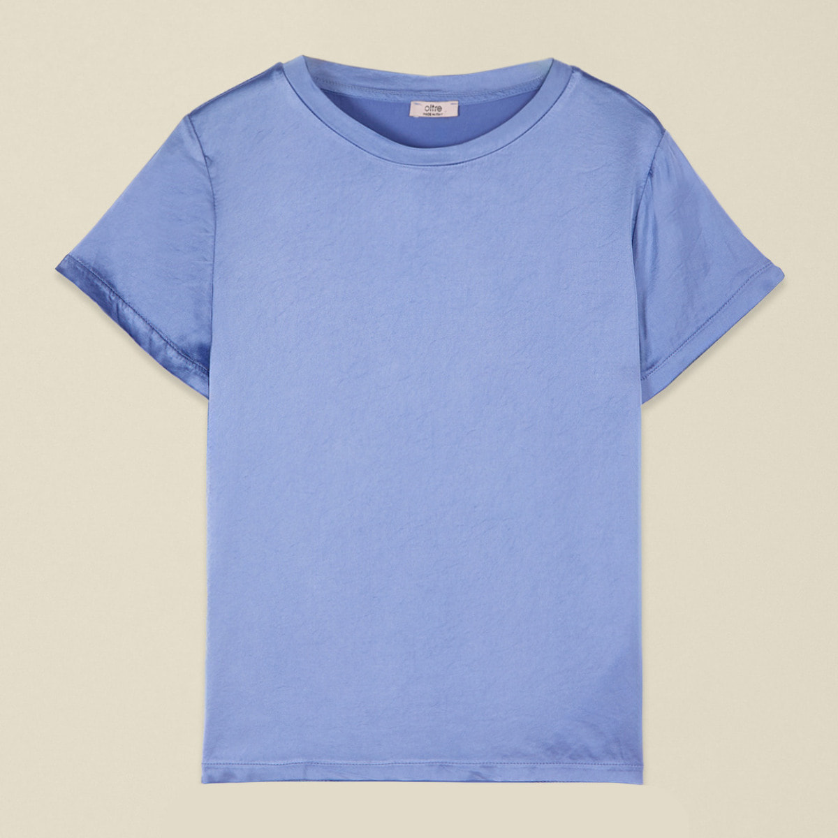 Oltre - Blusa de manga corta en raso - Light - blue