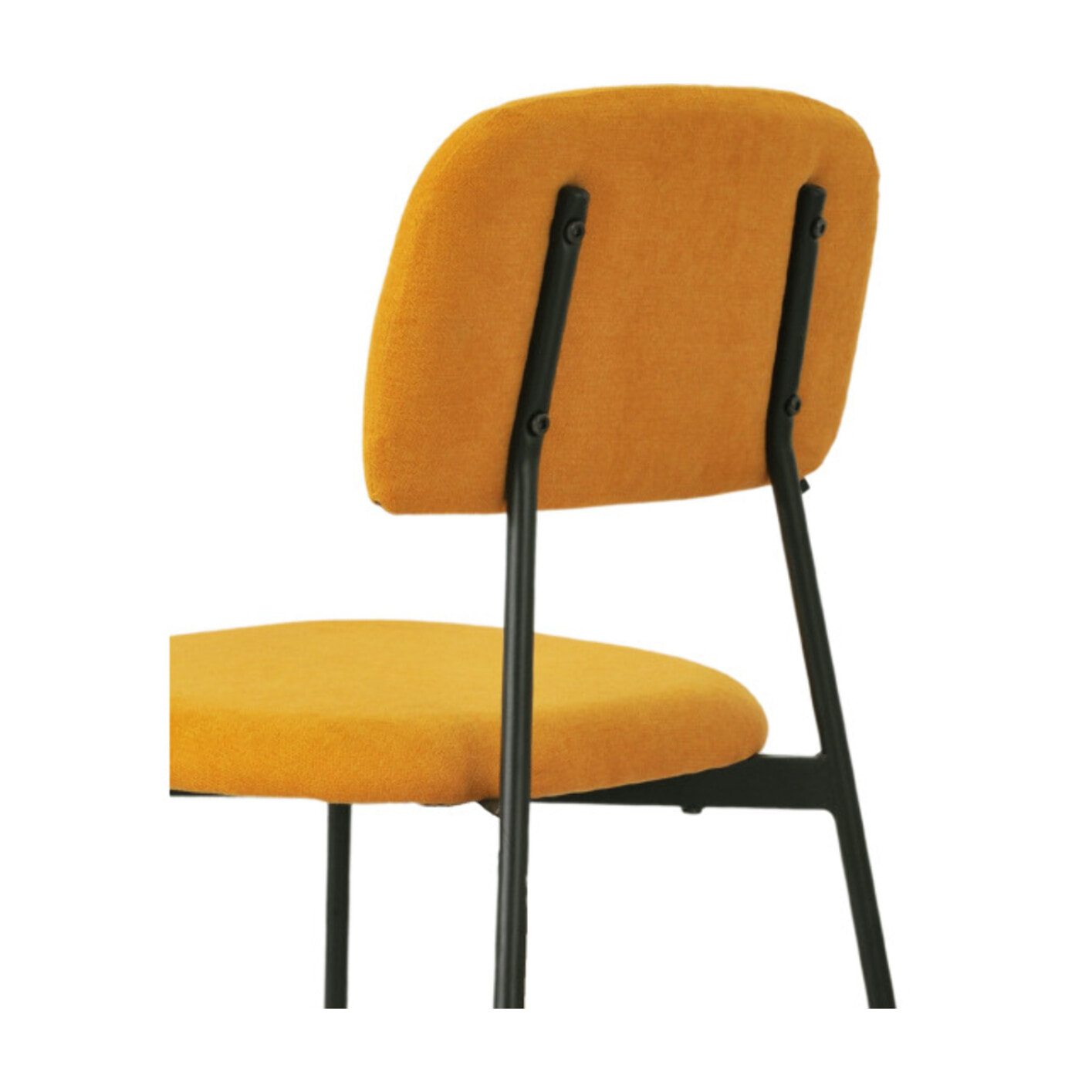 Chaise de repas en tissu doux avec 4 pieds en métal noir - MIRA