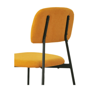 Chaise de repas en tissu doux avec 4 pieds en métal noir - MIRA