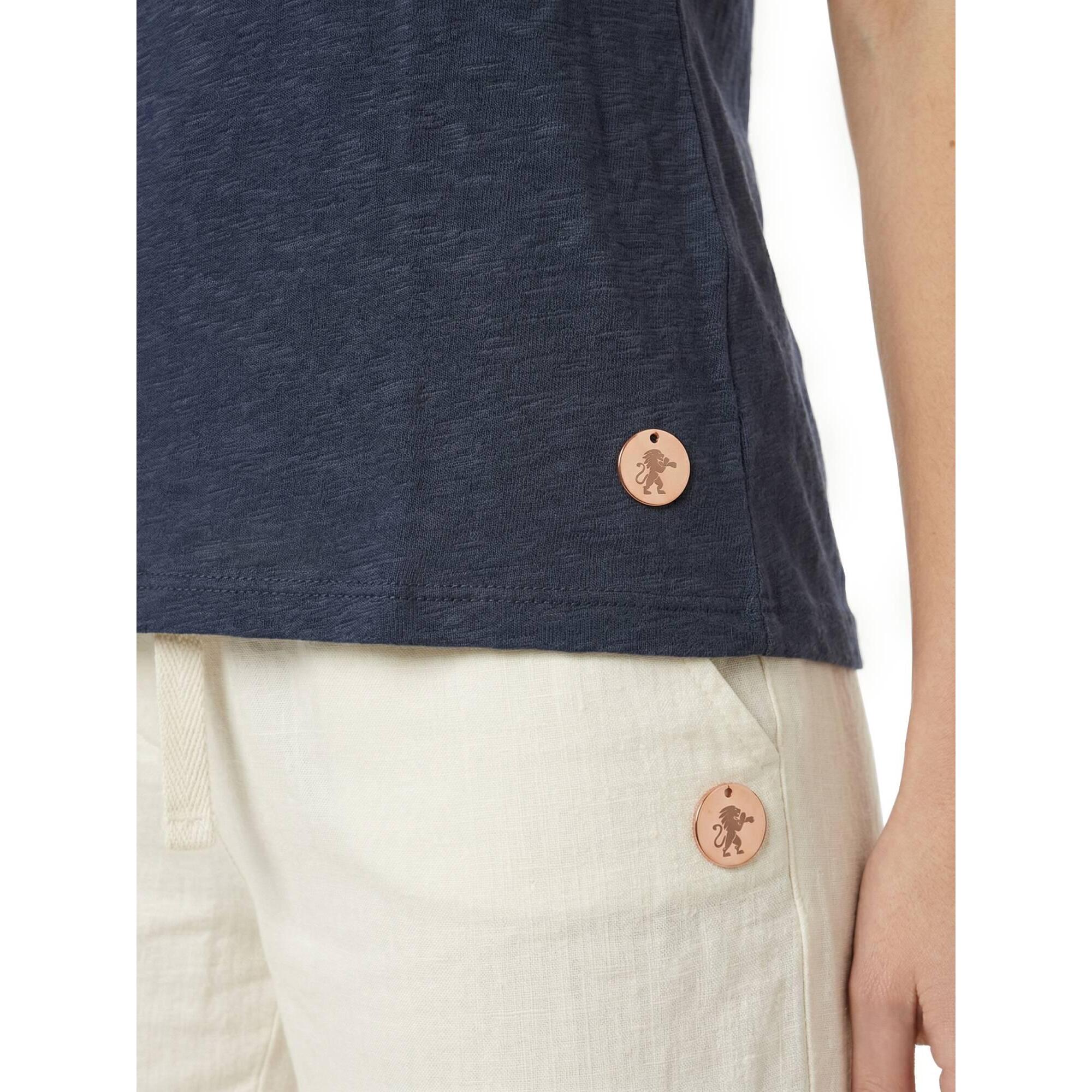 Camiseta de manga corta estilo safari urbano para mujer