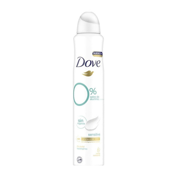 DOVE Déodorant Femme Spray Sensitive 0% Sans Parfum 200ml
