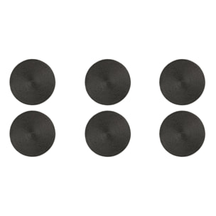 Set 6 tovagliette tonde Excelsa – Round, Polipropilene Nero