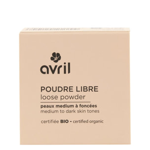 Poudre Libre Certifiée Bio - Poudre Libre Rechargeable Peaux Médium à Foncées Certifié Bio 15g