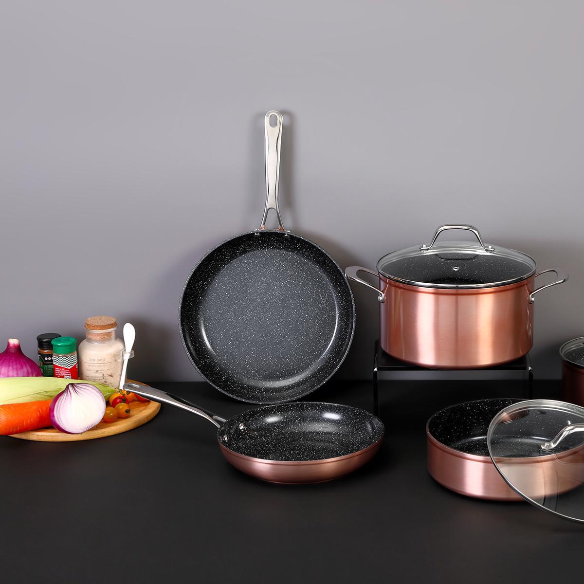 Poêle cuivré   Greblon céramique - "Elégance"