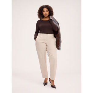 Fiorella Rubino - Maglia second skin in misto cashmere - Marrone