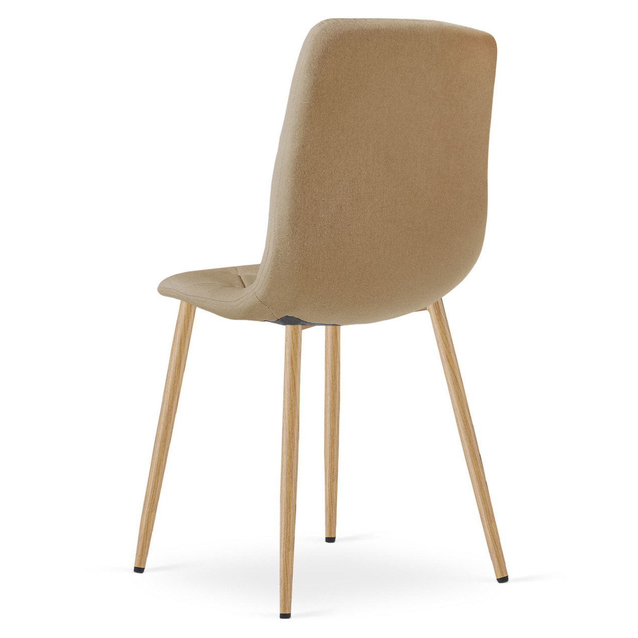 Sedia Libra in tessuto marrone e gambe effetto legno