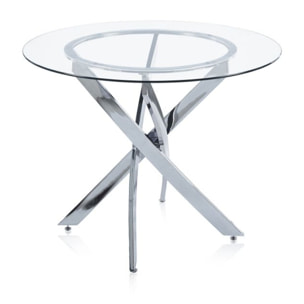 Mesa redonda Thunder Cristal - Cromo