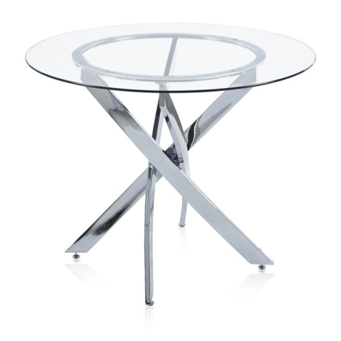 Mesa redonda Thunder Cristal - Cromo