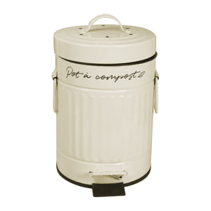 Pot à compost beige 3 L forme arrondie, BOBYO