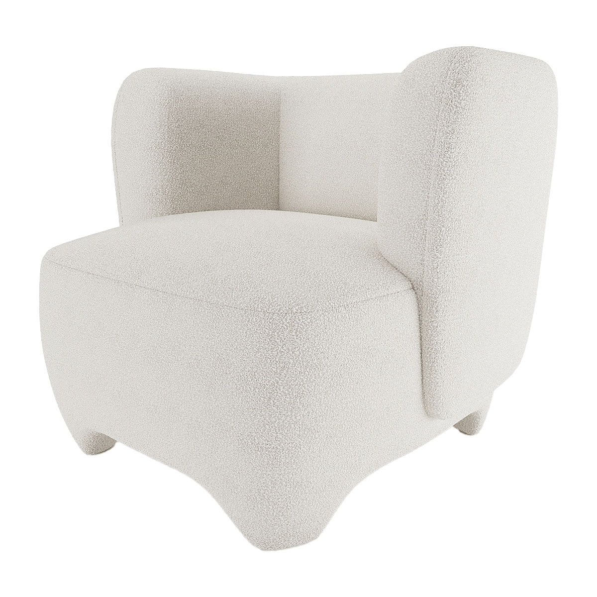 NOA - Fauteuil en laine bouclée écrue