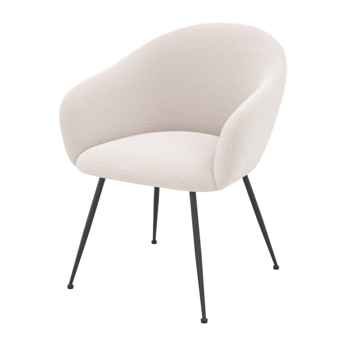 Fauteuil Socky en tissu blanc