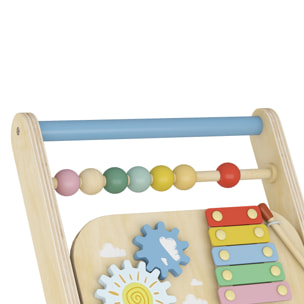 Chariot de marche multi-activités bois - trotteur bois - modèle natural fun