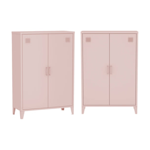 Commode/armoire métal 2 portes (lot de 2) SOHO