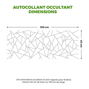 Adhésif Film Fenêtre Anti Regard Occultant - MOTIF GÉOMÉTRIQUE GRIS