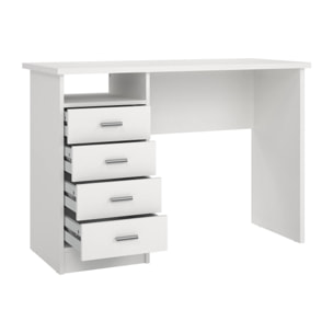 Scrivania Appollo, Scrittoio multiuso, Tavolo per ufficio porta PC, Piano di lavoro, 110x45 h76 cm, Bianco